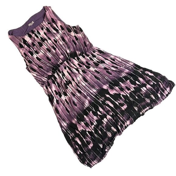 J. Jill Women's Purple and Black Abstract Sleeveless Sundress Size Medium - Picture 3 of 9